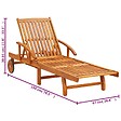VIDAXL - vidaXL Chaises longues lot de 2 avec table et coussins Acacia solide - vignette