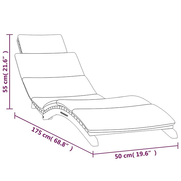 VIDAXL - vidaXL Chaises longues lot de 2 avec coussins Bois massif de teck - large