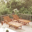 VIDAXL - vidaXL Ensemble de chaises longues lot de 2 table Bois acacia massif - vignette