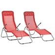 VIDAXL - vidaXL Chaises longues pliables lot de 2 Textilène Rouge - vignette