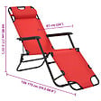 VIDAXL - vidaXL Chaises longues pliables 2 pcs avec repose-pied Acier Rouge - vignette