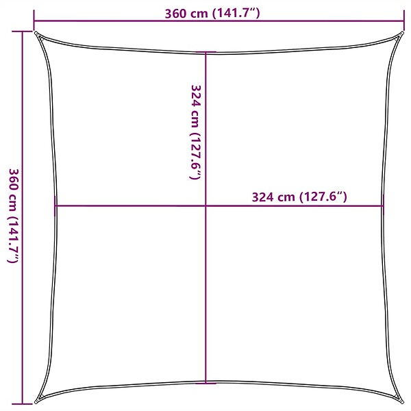 VIDAXL - vidaXL Voile d'ombrage 160 g/m² Rouge 3,6x3,6 m PEHD - large