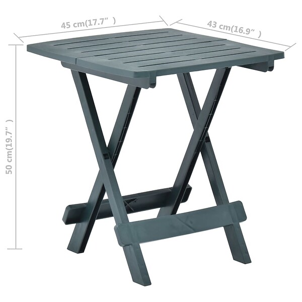 VIDAXL - vidaXL Table pliable de jardin vert 45x43x50 cm plastique - large