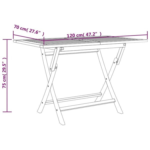 VIDAXL - vidaXL Table de jardin pliante gris 120x70x75 cm bois de teck solide - large