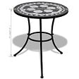 VIDAXL - vidaXL Table de bistro Noir et blanc 60 cm Mosaïque - vignette
