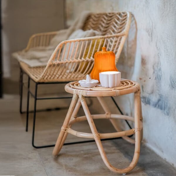 M.CEZARE - Table d'appoint Ninon en Rotin Naturel - 40x40x40cm - large