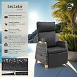 TECTAKE - Fauteuil en rotin Pescara avec structure en aluminium, dossier réglable gris - vignette