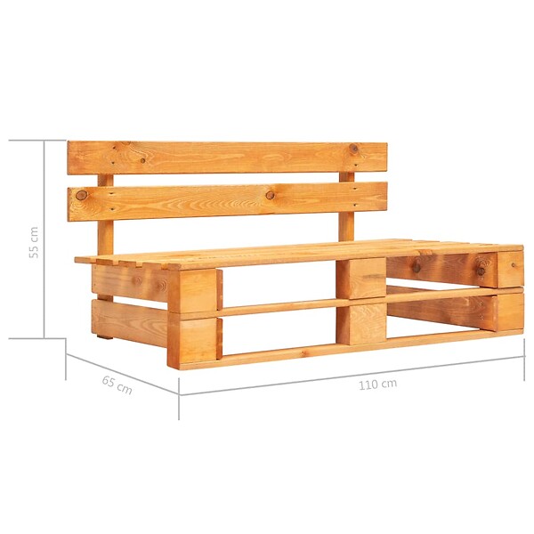 VIDAXL - vidaXL Banc palette de jardin bois marron miel - large