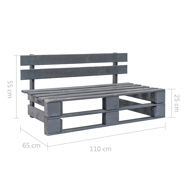 VIDAXL - vidaXL Banc palette de jardin bois gris - large