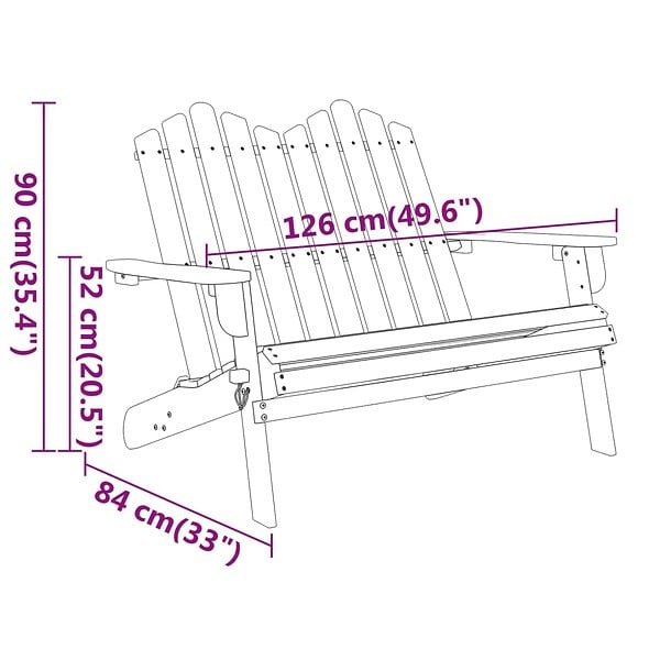 VIDAXL - vidaXL Banc de jardin Adirondack 126 cm bois massif d'acacia - large