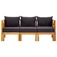VIDAXL - vidaXL Banc de jardin 3 places et coussins 179 cm Bois d'acacia massif - vignette