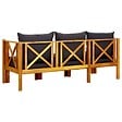 VIDAXL - vidaXL Banc de jardin 3 places et coussins 179 cm Bois d'acacia massif - vignette