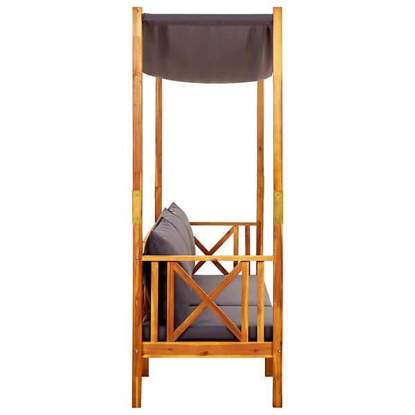 VIDAXL - vidaXL Banc de jardin avec auvent et repose-pieds Bois d'acacia solide - large