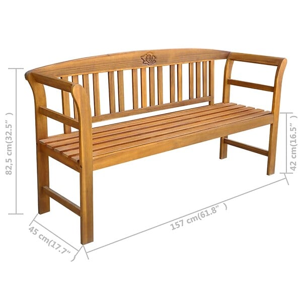 VIDAXL - vidaXL Banc de jardin 157 cm Bois d'acacia solide - large