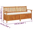 VIDAXL - vidaXL Banc de rangement avec coussin 170 cm Bois d'acacia solide - vignette