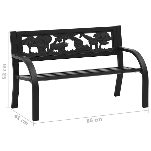 VIDAXL - vidaXL Banc de jardin pour enfants 86 cm acier - large