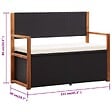 VIDAXL - vidaXL Banc de jardin 115 cm Résine tressée et bois d'acacia Noir - vignette