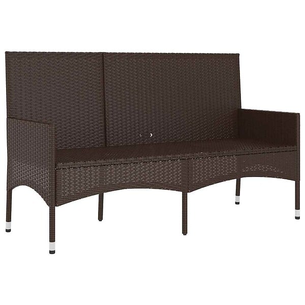 VIDAXL - vidaXL Banc de jardin à 3 places avec coussins Marron Résine tressée - large