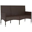 VIDAXL - vidaXL Banc de jardin à 3 places avec coussins Marron Résine tressée - vignette