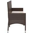 VIDAXL - vidaXL Banc de jardin à 3 places avec coussins Marron Résine tressée - vignette