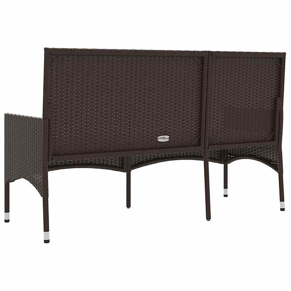 VIDAXL - vidaXL Banc de jardin à 3 places avec coussins Marron Résine tressée - large