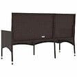 VIDAXL - vidaXL Banc de jardin à 3 places avec coussins Marron Résine tressée - vignette