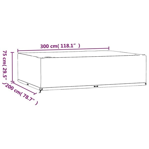 VIDAXL - vidaXL Housse de salon de jardin 16 œillets 300x200x75cm rectangulaire - large