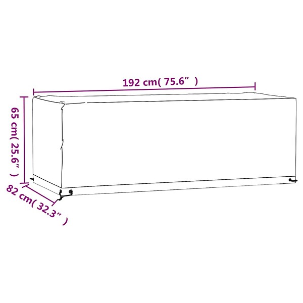 VIDAXL - vidaXL Housses salon de jardin 2pcs 8œillets 192x82x65cm rectangulaire - large