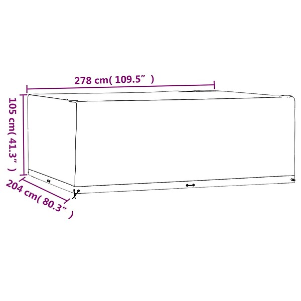 VIDAXL - vidaXL Housse de salon de jardin 16œillets 278x204x105cm rectangulaire - large