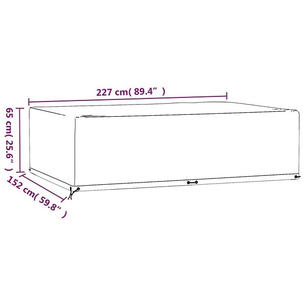 VIDAXL - vidaXL Housse de salon de jardin 12 œillets 227x152x65cm rectangulaire - large