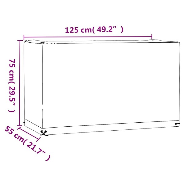 VIDAXL - vidaXL Housses salon de jardin 2pcs 8œillets 125x55x75cm rectangulaire - large