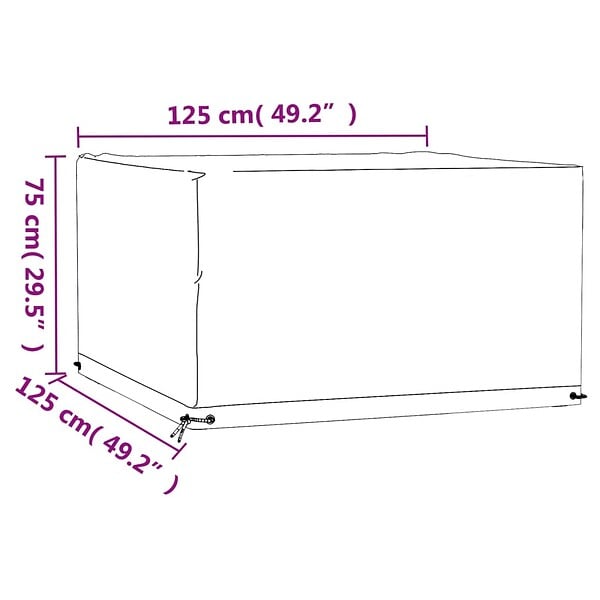VIDAXL - vidaXL Housse de salon de jardin 8 œillets 125x125x75 cm carré - large