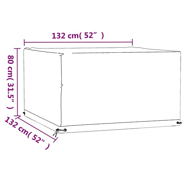 VIDAXL - vidaXL Housse de salon de jardin 8 œillets 132x132x80 cm carré - large
