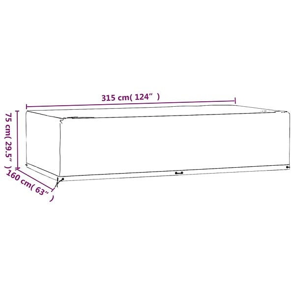 VIDAXL - vidaXL Housse de salon de jardin 12 œillets 315x160x75cm rectangulaire - large