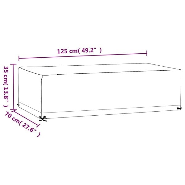 VIDAXL - vidaXL Housse de salon de jardin 8 œillets 125x70x35 cm rectangulaire - large