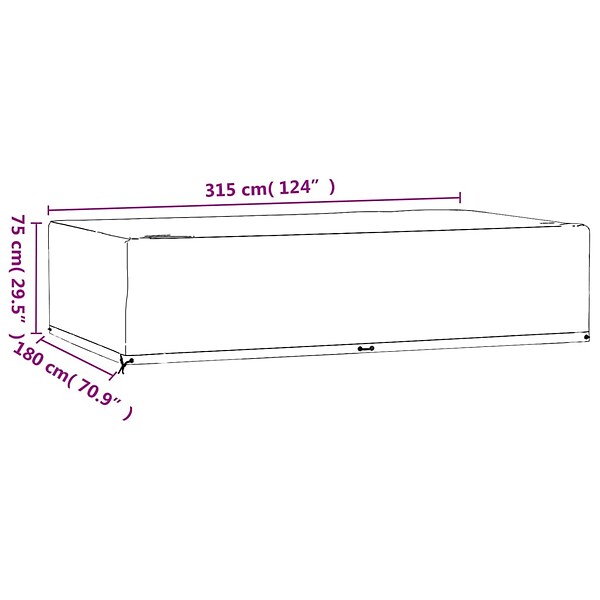 VIDAXL - vidaXL Housse de salon de jardin 12 œillets 315x180x75cm rectangulaire - large