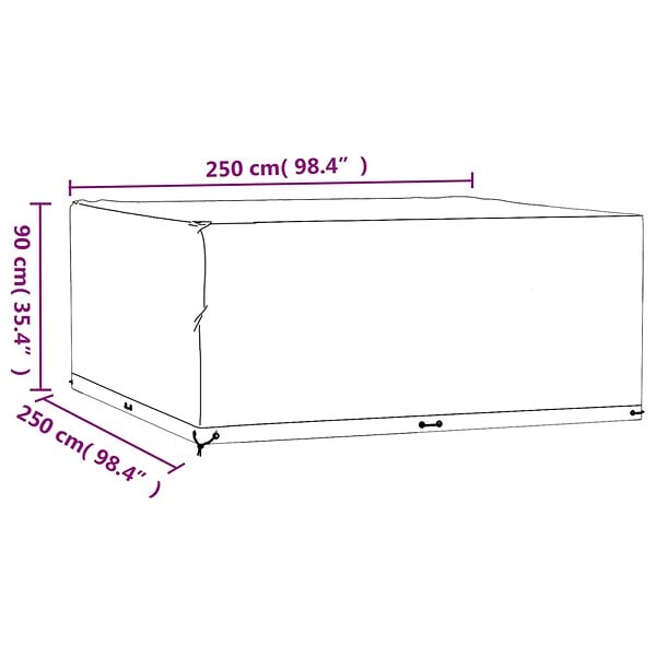 VIDAXL - vidaXL Housse de salon de jardin 16 œillets 250x250x90 cm carré - large