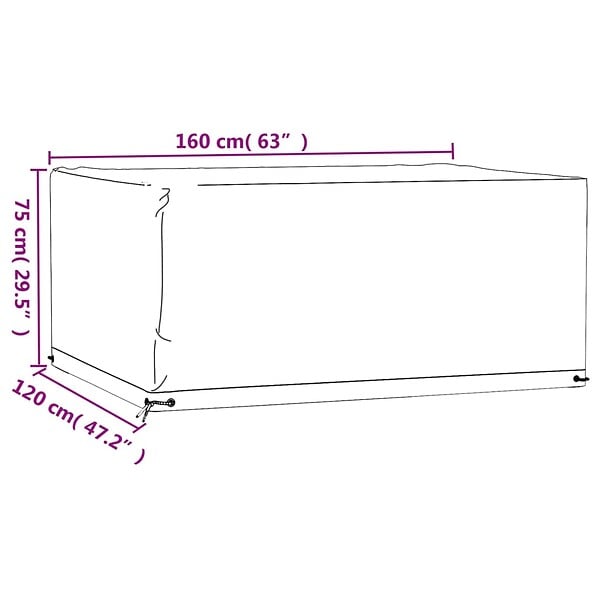 VIDAXL - vidaXL Housses salon de jardin2pcs 8œillets 160x120x75cm rectangulaire - large