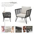 TECTAKE - Lot de fauteuils de jardin en résine tressée SUNDO gris anthracite - vignette