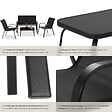 TECTAKE - Salon de jardin NORA pour 4 personnes avec table noir - vignette