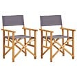 VIDAXL - vidaXL Chaises de metteur en scène lot de 2 Bois massif d'acacia - vignette