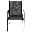 VIDAXL - vidaXL Chaises de jardin 4 pcs Acier et textilène Noir - vignette