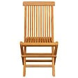 VIDAXL - vidaXL Chaises de jardin et coussins beige lot de 8 Bois teck massif - vignette