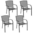 VIDAXL - vidaXL Chaises d'extérieur lot de 4 Design maillé Anthracite Acier - vignette