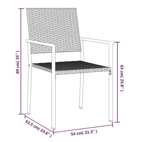 VIDAXL - vidaXL Chaises de jardin lot de 2 noir 54x62,5x89 cm résine tressée - large