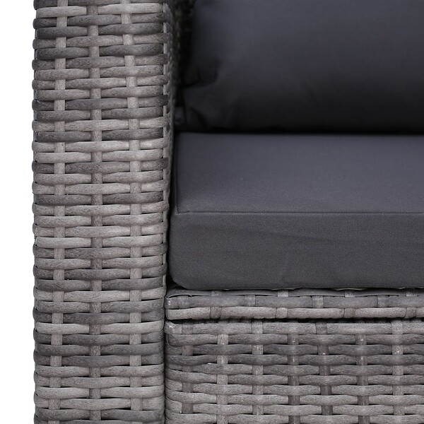 VIDAXL - vidaXL Chaise de jardin avec coussin et oreiller Résine tressée Gris - large