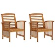 VIDAXL - vidaXL Chaises de jardin lot de 2 Bois d'acacia massif - vignette