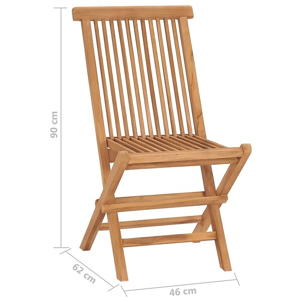 VIDAXL - vidaXL Chaises pliables de jardin lot de 6 Bois de teck solide - large