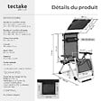 TECTAKE - Chaise longue pliable CLOUD II avec pare-soleil noir - vignette