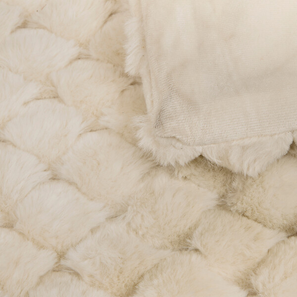 ATMOSPHERA - Plaid en fausse fourrure Adriel - Beige - 230x180cm - large